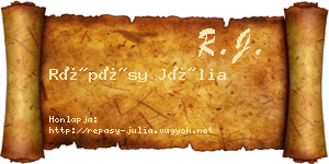 Répásy Júlia névjegykártya
